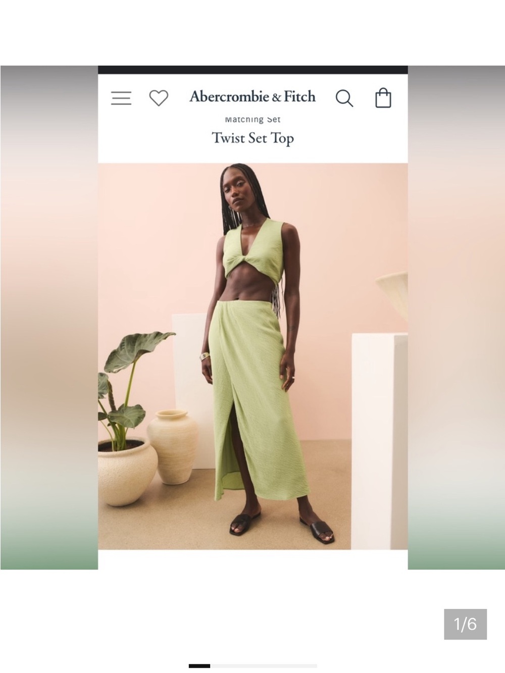 Abercrombie & Fitch Light Green Textured Top And bottom